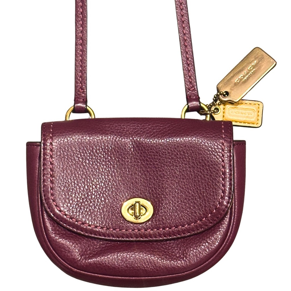 Coach Oxblood Small Leather Crossbody Bag Luxery - Picture 2 of 8